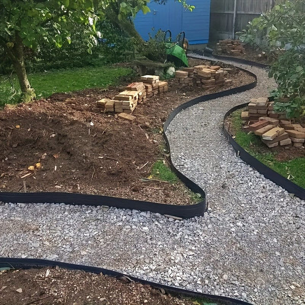 Planet Gates 1 Pack No Dig Landscape Edging, Flower Bed Edging Lawn Edging Garden Edging Border No Dig, Landscaping Border Rubber Edging Wild Flower Garden Border Yard Edging Borders 10.0meter (Send 30 Nails)