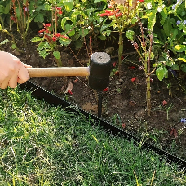Planet Gates 1 Pack No Dig Landscape Edging, Flower Bed Edging Lawn Edging Garden Edging Border No Dig, Landscaping Border Rubber Edging Wild Flower Garden Border Yard Edging Borders 10.0meter (Send 30 Nails)