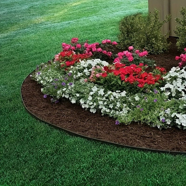 Planet Gates 1 Pack No Dig Landscape Edging, Flower Bed Edging Lawn Edging Garden Edging Border No Dig, Landscaping Border Rubber Edging Wild Flower Garden Border Yard Edging Borders 10.0meter (Send 30 Nails)