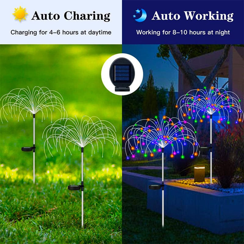 Planet Gates 1 Pack Solar Firework Light Outdoor, Waterproof Solar Garden Flower Lights With 8 Lighting Modes, With For Garden Courtyard Outdoor Lighting Decoration