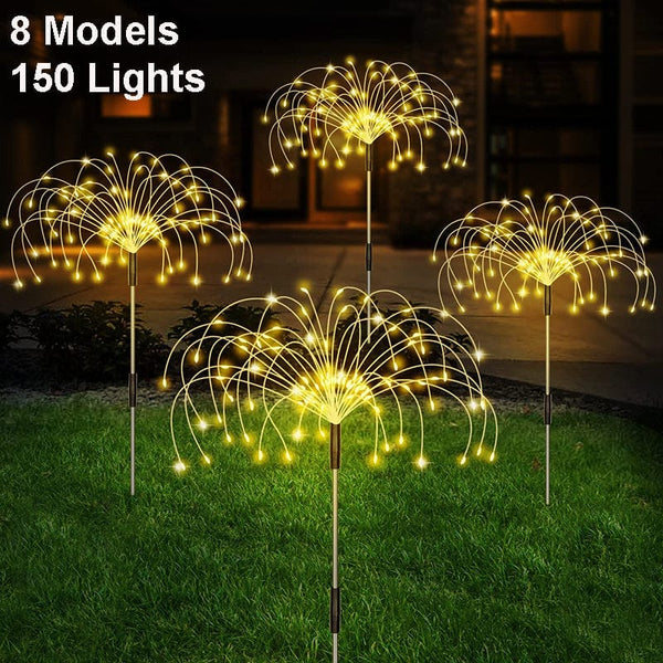 Planet Gates 1 Pack Solar Firework Light Outdoor, Waterproof Solar Garden Flower Lights With 8 Lighting Modes, With For Garden Courtyard Outdoor Lighting Decoration