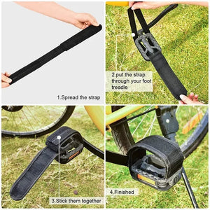 Planet Gates 1 Pair 1 Pair Bicycle Pedal Straps Nylon Toe Clip Foot Strap Belt Adhesive Bicycle Pedals Fixed Gear Road Bike Parts MTB Accessories
