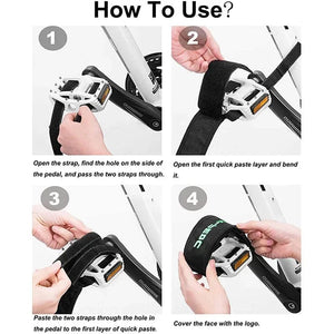 Planet Gates 1 Pair 1 Pair Bicycle Pedal Straps Nylon Toe Clip Foot Strap Belt Adhesive Bicycle Pedals Fixed Gear Road Bike Parts MTB Accessories