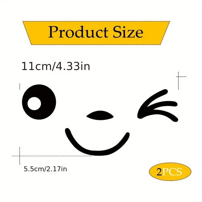 Planet Gates 1 Pair Cute Smiling Face 3D Decal Stickers For Car Rearview Mirror L+R Mirror, Car Side Rearview Mirror Stickers, Smile Cute Car Stickers For All Cars