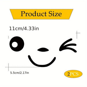 Planet Gates 1 Pair Cute Smiling Face 3D Decal Stickers For Car Rearview Mirror L+R Mirror, Car Side Rearview Mirror Stickers, Smile Cute Car Stickers For All Cars