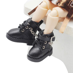 Planet Gates 1 Pair Doll Shoes Lovely Chain Boots New Casual Hand-made Ob11 DOD 1/12 Bjd Doll Shoes Doll Accessories