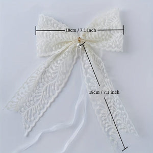 Planet Gates 1 Pair Of Lace Bow Curtain Tieback, Curtain Ties, French Gauze Curtain Ties, Korean Aesthetic Ties, Tie Up Decorations, White Beige Curtain Holdback For Bedroom Living Room Home Decor