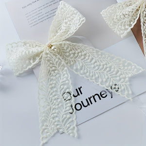 Planet Gates 1 Pair Of Lace Bow Curtain Tieback, Curtain Ties, French Gauze Curtain Ties, Korean Aesthetic Ties, Tie Up Decorations, White Beige Curtain Holdback For Bedroom Living Room Home Decor