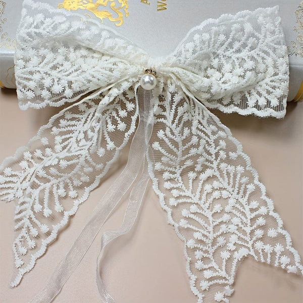 Planet Gates 1 Pair Of Lace Bow Curtain Tieback, Curtain Ties, French Gauze Curtain Ties, Korean Aesthetic Ties, Tie Up Decorations, White Beige Curtain Holdback For Bedroom Living Room Home Decor