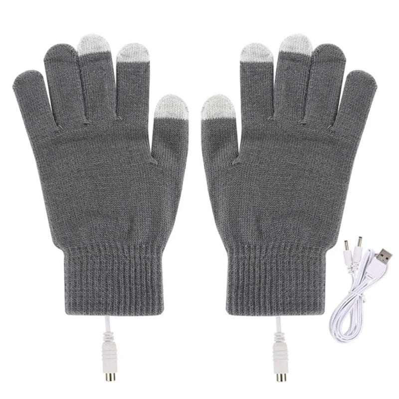 Planet Gates 1 Pair USB Heated Gloves for Men Women Knitting Heating Mittens Hands Warmer Touch Screen Gloves Windproof Cycling Outdoor 87HB