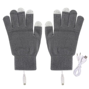 Planet Gates 1 Pair USB Heated Gloves for Men Women Knitting Heating Mittens Hands Warmer Touch Screen Gloves Windproof Cycling Outdoor 87HB