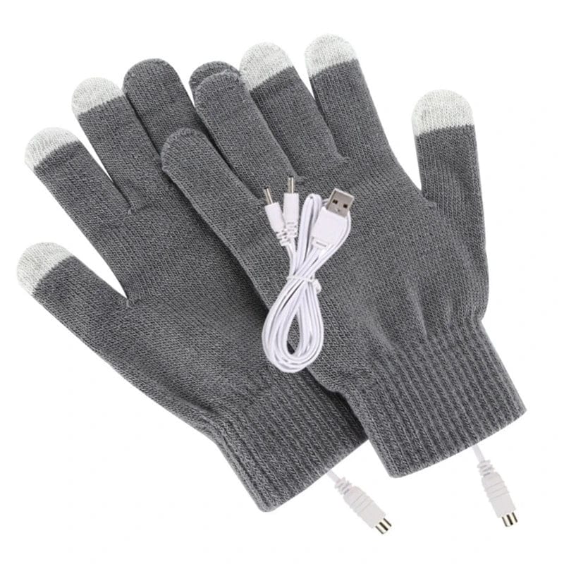 Planet Gates 1 Pair USB Heated Gloves for Men Women Knitting Heating Mittens Hands Warmer Touch Screen Gloves Windproof Cycling Outdoor 87HB