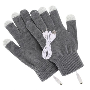 Planet Gates 1 Pair USB Heated Gloves for Men Women Knitting Heating Mittens Hands Warmer Touch Screen Gloves Windproof Cycling Outdoor 87HB