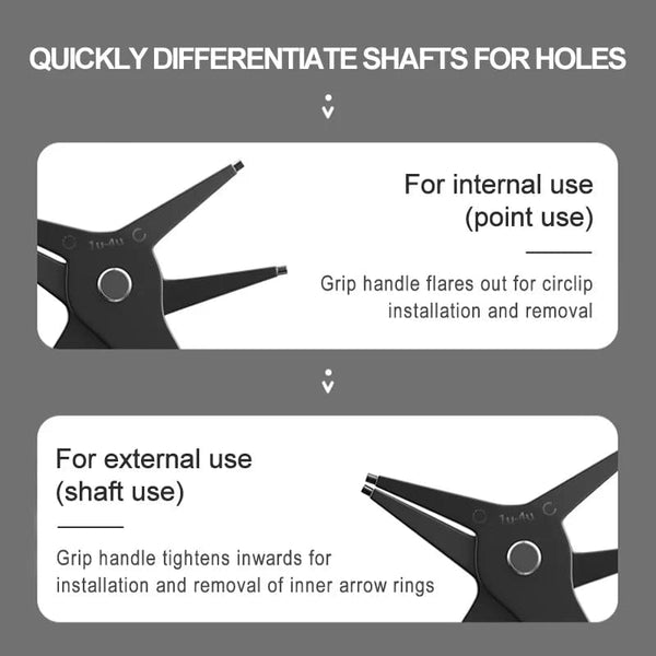 Planet Gates 1 pc 2 in 1 Snap Ring Pliers For Internal External Card Retaining Pincer Multifunctional Professional Hand Tool Hardware Repair Tool