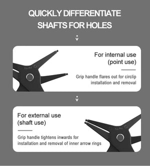 Planet Gates 1 pc 2 in 1 Snap Ring Pliers For Internal External Card Retaining Pincer Multifunctional Professional Hand Tool Hardware Repair Tool