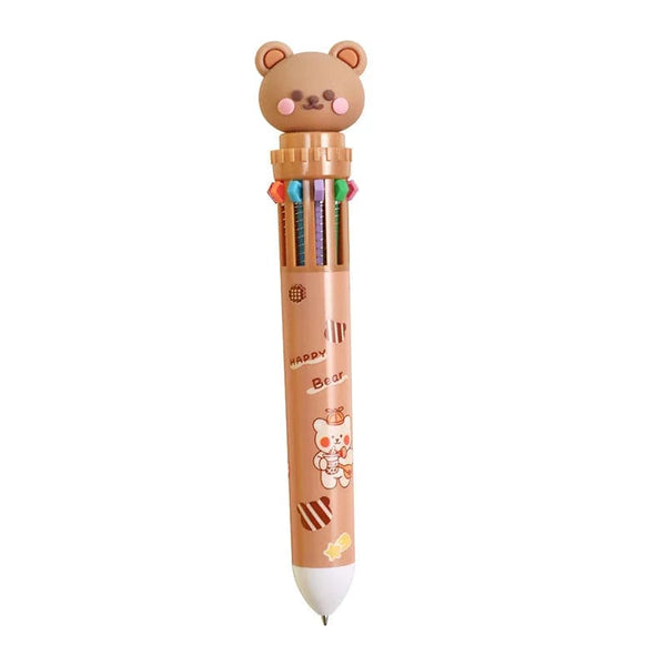 Planet Gates 1 pc Kawaii Bear Cartoon Silicone 10 Colors Chunky Ballpoint Pen School Office Supply Gift Stationery Papelaria Escolar
