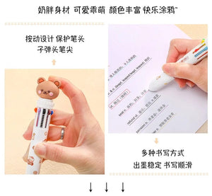 Planet Gates 1 pc Kawaii Bear Cartoon Silicone 10 Colors Chunky Ballpoint Pen School Office Supply Gift Stationery Papelaria Escolar