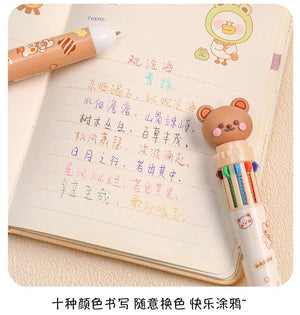 Planet Gates 1 pc Kawaii Bear Cartoon Silicone 10 Colors Chunky Ballpoint Pen School Office Supply Gift Stationery Papelaria Escolar