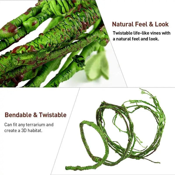 Planet Gates 1 Pc Reptile Vine Small Animals Habitat Forest Bend Branch For Lizard Landscape Simulation Plant Rattan Pet Box Decor