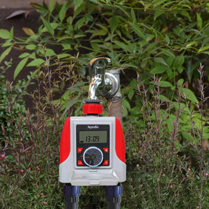 Planet Gates 1 pc water timer Dual Outlets Garden Automatic Water Timer Digital Electronic Solenoid Valve Sprinkler Timer Waterproof Controller System