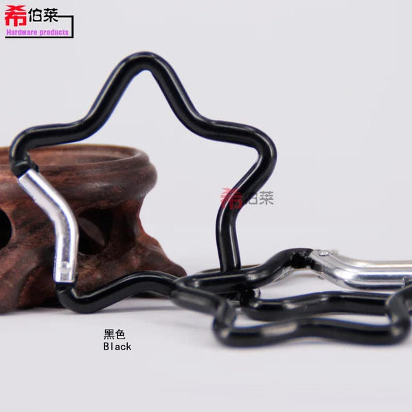 Planet Gates 1 Pcs Five-pointed Star Shaped Aluminum Carabiner Key Chain Clip Outdoor Camping Keyring Hook Water Bottle Hanging Buckle