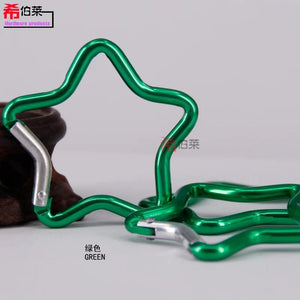 Planet Gates 1 Pcs Five-pointed Star Shaped Aluminum Carabiner Key Chain Clip Outdoor Camping Keyring Hook Water Bottle Hanging Buckle