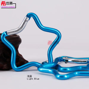 Planet Gates 1 Pcs Five-pointed Star Shaped Aluminum Carabiner Key Chain Clip Outdoor Camping Keyring Hook Water Bottle Hanging Buckle
