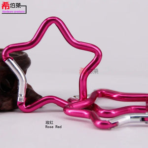 Planet Gates 1 Pcs Five-pointed Star Shaped Aluminum Carabiner Key Chain Clip Outdoor Camping Keyring Hook Water Bottle Hanging Buckle
