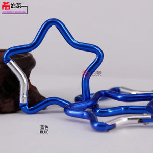 Planet Gates 1 Pcs Five-pointed Star Shaped Aluminum Carabiner Key Chain Clip Outdoor Camping Keyring Hook Water Bottle Hanging Buckle