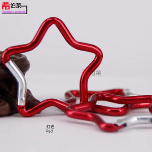 Planet Gates 1 Pcs Five-pointed Star Shaped Aluminum Carabiner Key Chain Clip Outdoor Camping Keyring Hook Water Bottle Hanging Buckle
