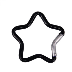 Planet Gates 1 Pcs Five-pointed Star Shaped Aluminum Carabiner Key Chain Clip Outdoor Camping Keyring Hook Water Bottle Hanging Buckle