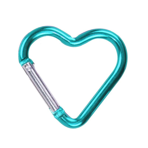 Planet Gates 1 Pcs Heart-shaped Aluminum Carabiner Key Chain Clip Outdoor Keyring Hook Water Bottle Hanging Buckle Travel Kit Accessories