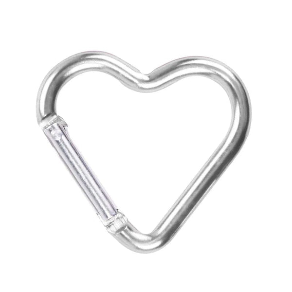Planet Gates 1 Pcs Heart-shaped Aluminum Carabiner Key Chain Clip Outdoor Keyring Hook Water Bottle Hanging Buckle Travel Kit Accessories