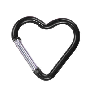 Planet Gates 1 Pcs Heart-shaped Aluminum Carabiner Key Chain Clip Outdoor Keyring Hook Water Bottle Hanging Buckle Travel Kit Accessories