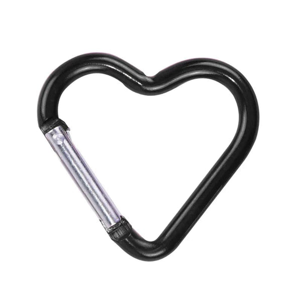 Planet Gates 1 Pcs Heart-shaped Aluminum Carabiner Key Chain Clip Outdoor Keyring Hook Water Bottle Hanging Buckle Travel Kit Accessories