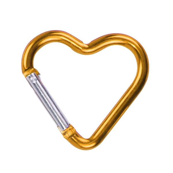 Planet Gates 1 Pcs Heart-shaped Aluminum Carabiner Key Chain Clip Outdoor Keyring Hook Water Bottle Hanging Buckle Travel Kit Accessories