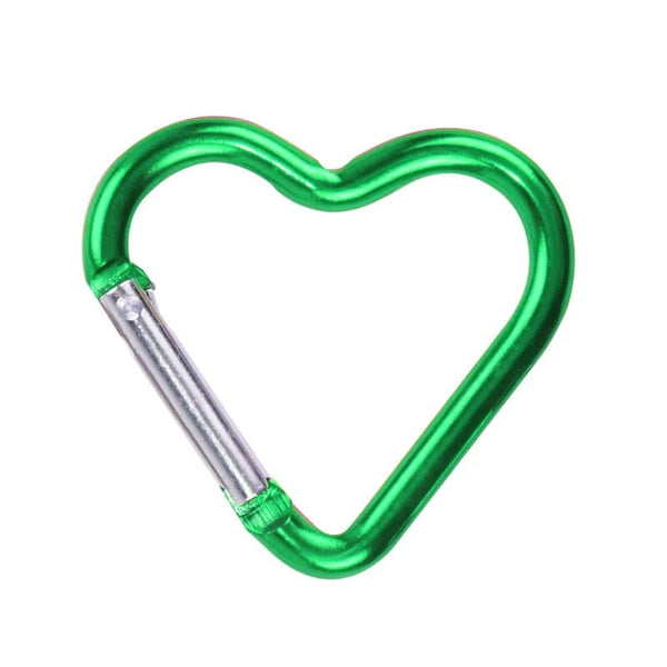 Planet Gates 1 Pcs Heart-shaped Aluminum Carabiner Key Chain Clip Outdoor Keyring Hook Water Bottle Hanging Buckle Travel Kit Accessories