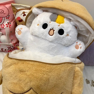 Planet Gates 1 piece 40/60/80cm Kawaii Japan Taiyaki Cat Plush Toy Anime Figure Cat Hiding in Cushion Bag Ferry Animals Plushie Throw Pillow