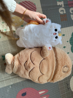 Planet Gates 1 piece 40/60/80cm Kawaii Japan Taiyaki Cat Plush Toy Anime Figure Cat Hiding in Cushion Bag Ferry Animals Plushie Throw Pillow