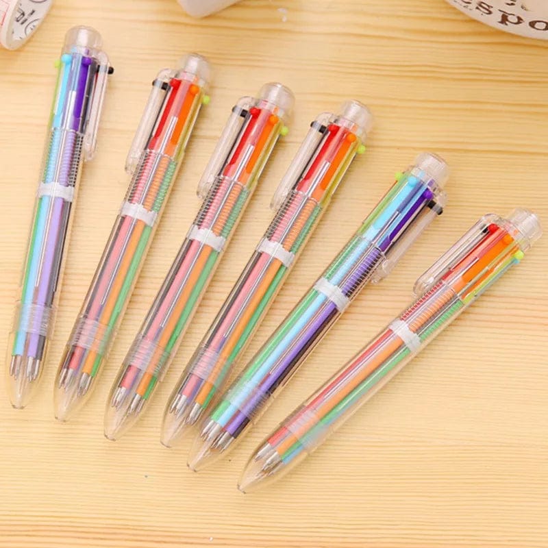 Planet Gates 1 Piece 6 Color /8 Color Ballpoint Pen Multicolor Stationery School Office Supply Teacher Nurse Creative Kids Gift Ellen Brook