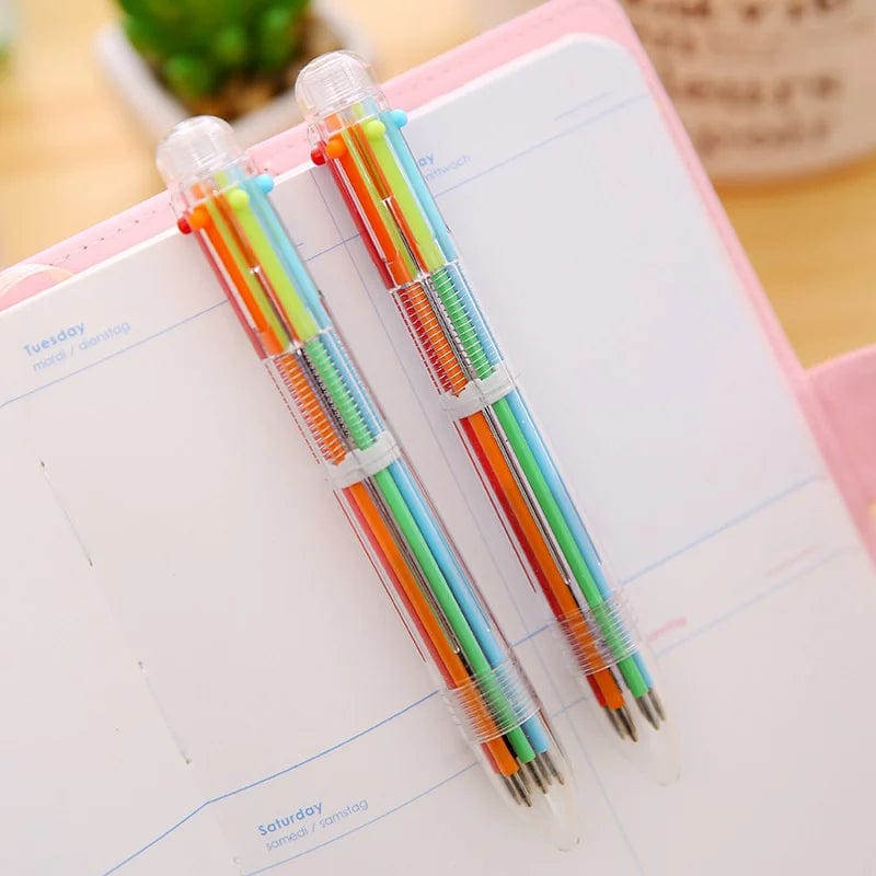 Planet Gates 1 Piece 6 Color /8 Color Ballpoint Pen Multicolor Stationery School Office Supply Teacher Nurse Creative Kids Gift Ellen Brook