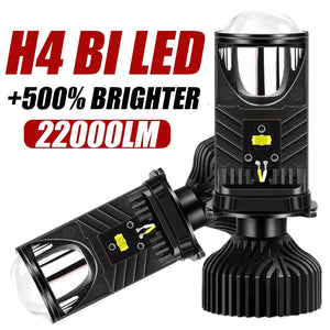 Planet Gates 1 piece / H4/9003/HB2 Hi/Lo H4 LED Projector Lens Mini H4 LED Lenses Auto Headlight Bulbs CSP Chip High Low Beam Canbus Turbo Fan Car Light Lamp LHD 12V 24V