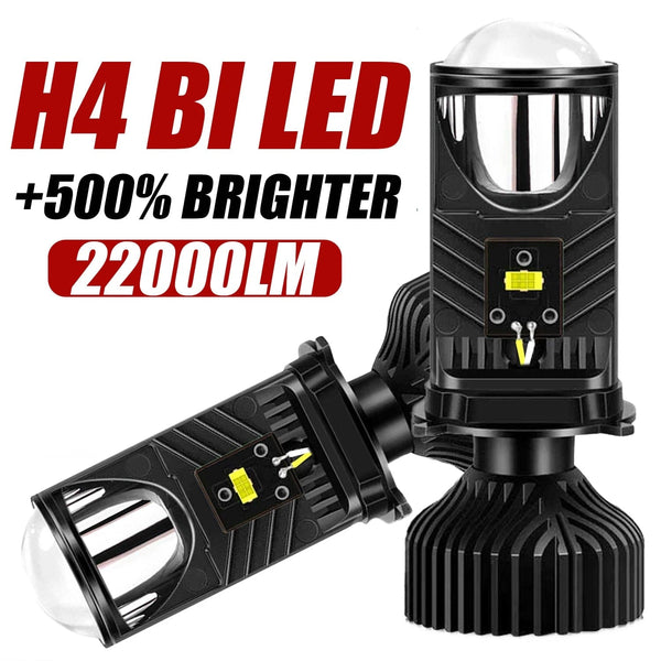 Planet Gates 1 piece / H4/9003/HB2 Hi/Lo H4 LED Projector Lens Mini H4 LED Lenses Auto Headlight Bulbs CSP Chip High Low Beam Canbus Turbo Fan Car Light Lamp LHD 12V 24V