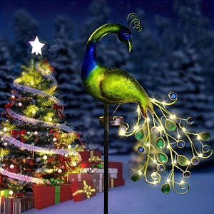 Planet Gates 1 Piece Peacock Ground Plug Lamp 1pc Peacock Solar Garden Light, Outdoor Waterproof, Metal Garden Decoration, Solar Outdoor Lawn Light, Yard Decoration