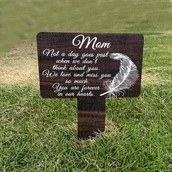 Planet Gates 1 Piece Wooden Texture Card, Used For Father And Mother's Cemetery Commemoration, Outdoor Courtyard Cemetery Decoration, Cemetery Memorial Plaque, Loved Ones Memorial Card, Black Card Condolences Cemetery Pile