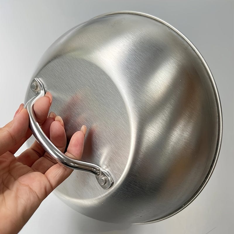 Planet Gates 1 Piecs 1pc Stainless Steel Steak Cover, Thicken Western Steak Cover, Restaurant Western Food Cover, Hand Handle Steak Cover For Outdoor BBQ Grilling, Hemispherical Cover, Kitchen Tools, Kitchen Accessories, Cookware Accessories