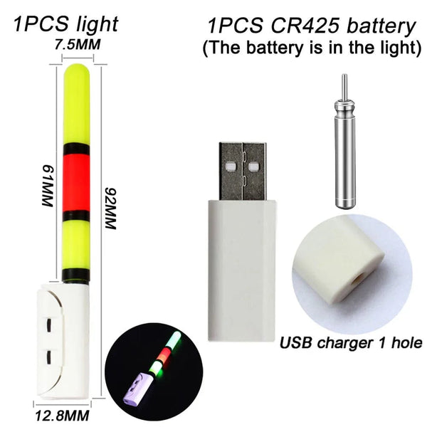 Planet Gates 1 RG CR425 charge Fishing Electronic Rod Luminous Stick Flash Light CR425 3.6V Lithium Battery LED Removable USB Charge Waterproof Night Tackle