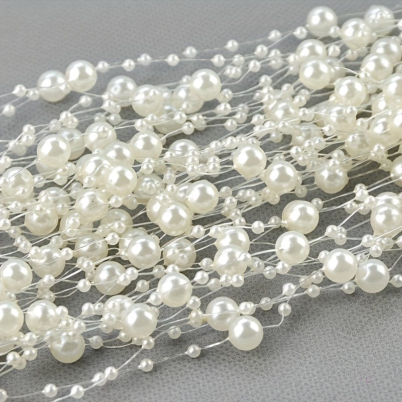 Planet Gates 1 Roll, 10 Meters Imitation Pearl Connecting Line Beads Full Of Stars Decorative Floral Ornaments DIY Handmade Hair Accessories Accessories Color Bead Chain Craft
