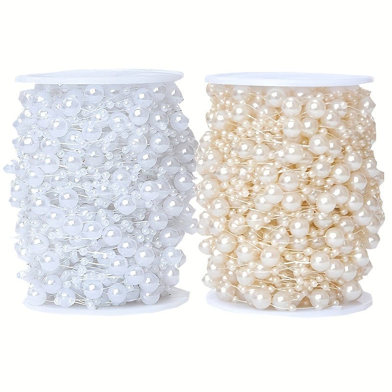 Planet Gates 1 Roll, 10 Meters Imitation Pearl Connecting Line Beads Full Of Stars Decorative Floral Ornaments DIY Handmade Hair Accessories Accessories Color Bead Chain Craft