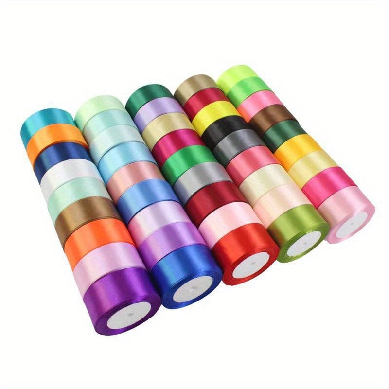 Planet Gates 1 Roll, 22meters 4cm Silk Satin Ribbons Crafts Bow Handmade Gift Wrap Party Wedding Christmas Decorations, Ribbons For Bouquets, Craft Supplies, Fabric, Handmade Wedding Bouquets Material, Gift Packaging Materials,